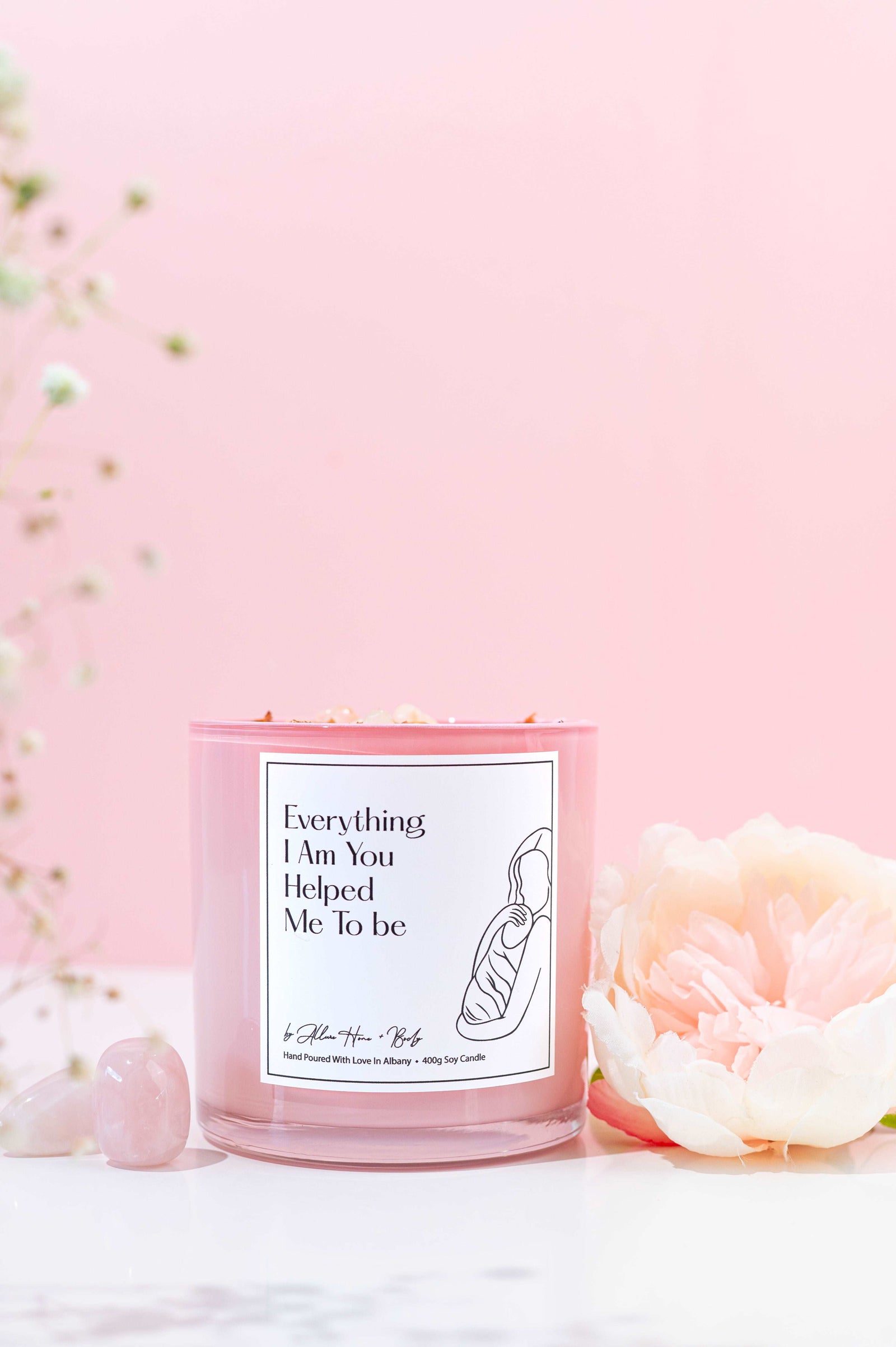 Everything I Am | Refillable Affirmation Candle | Pink Champagne & Exotic Fruits