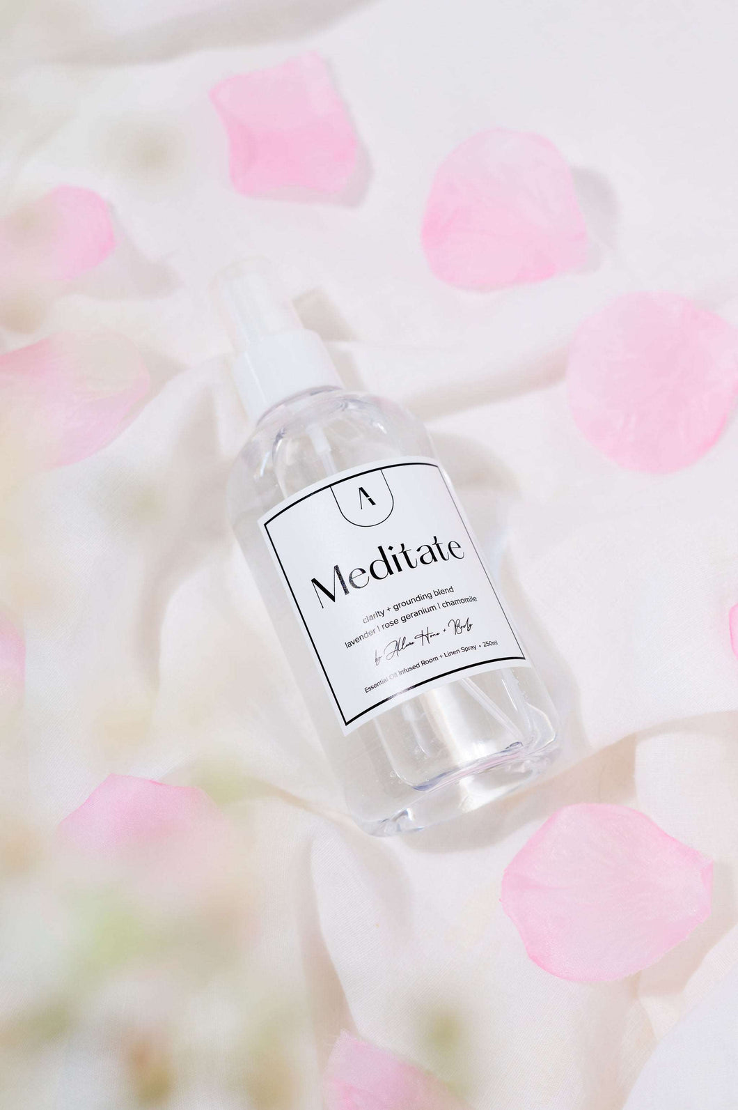 Meditate Room + Linen Spray | 100% Natural Home Fragrance For Clarity + Grounding With Lavender, Rose Geranium + Chamomile