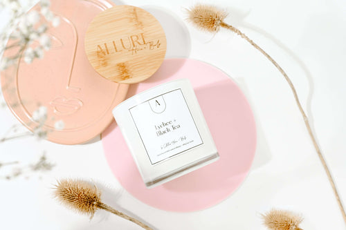 Lychee + Black Tea Refillable Candle | Bergamot, Orange, Cedarwood + Amber