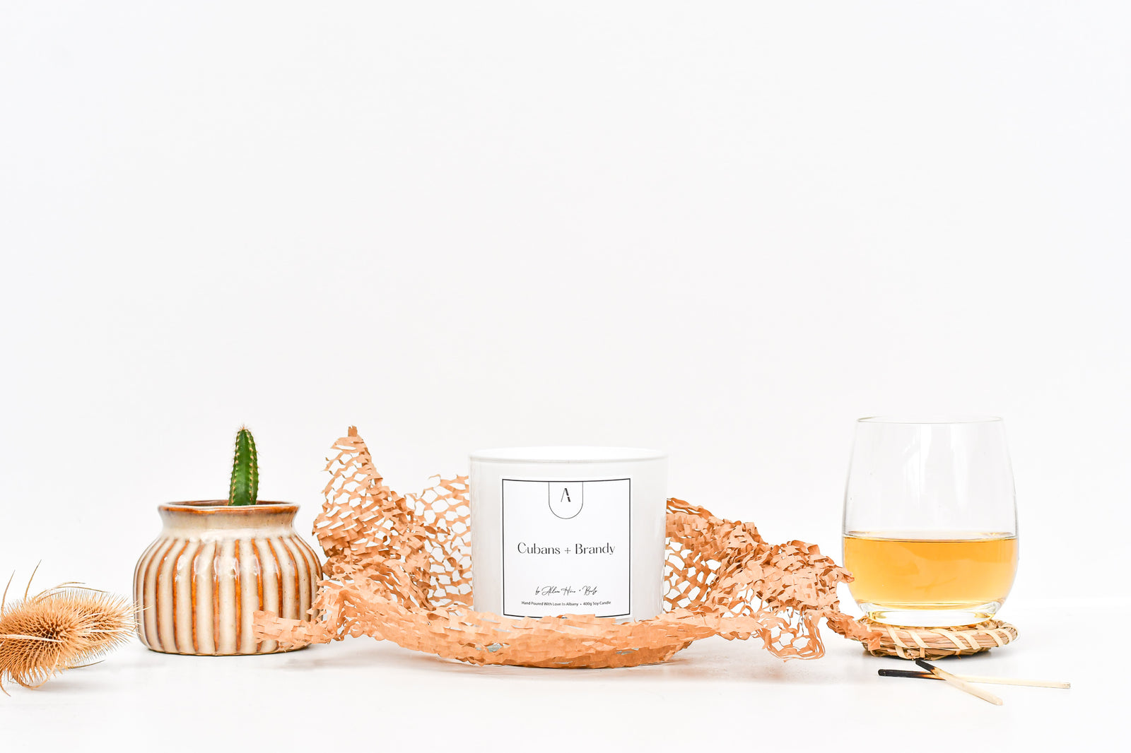 Masculine Woody Spice Bourbon Candle Refillable Eco