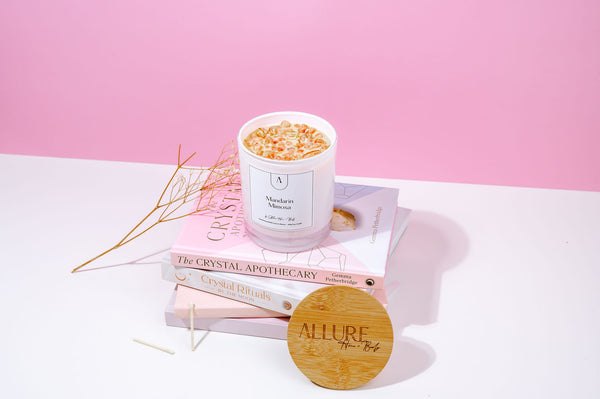 Mandarin Mimosa Refillable Eco Candle | White Cherry, Apple, Peach, Apricot + Musk